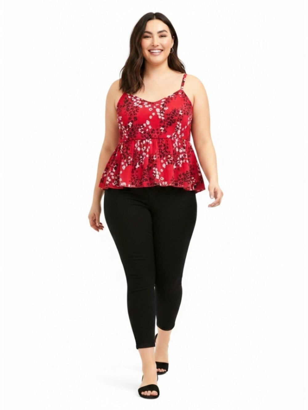 TORRID 2X Pink Leopard 🐆 Chiffon Peplum Midi Cami.